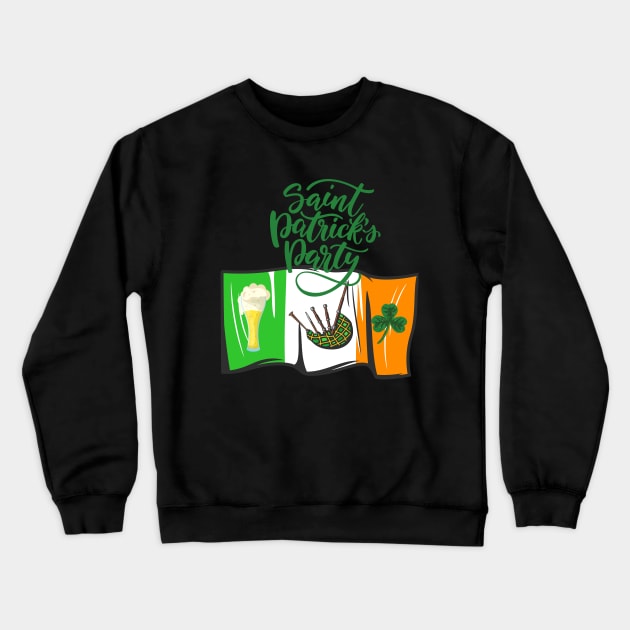 Enjoy the Saint Patrick's Day, with all Irish symbols on your shirt! Crewneck Sweatshirt by UnCoverDesign